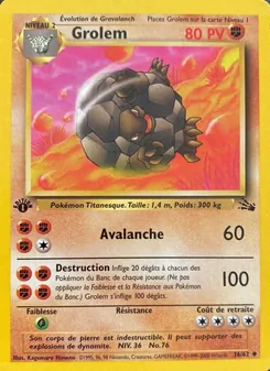 Carte Pokémon Grolem 36 — Fossile