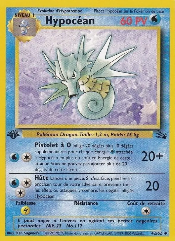 Carte Pokémon Hypocéan 42/62 de l'extension Fossile