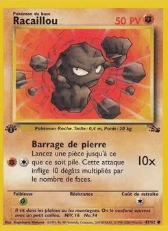 Carte Pokémon Racaillou 47 — Fossile