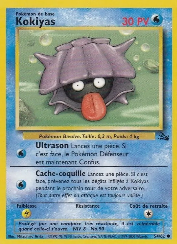 Carte Pokémon Kokiyas 54/62 de l'extension Fossile