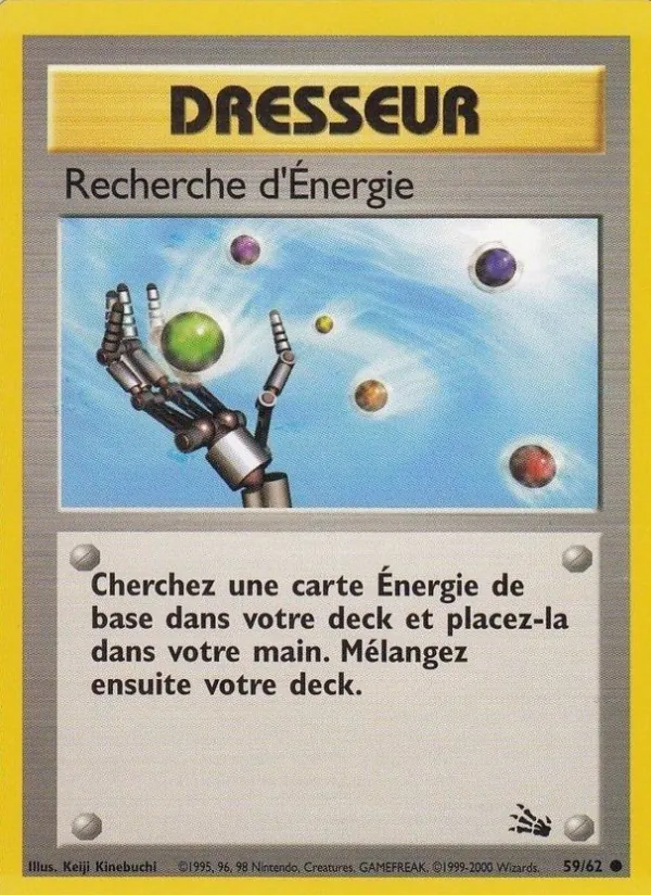 Carte Pokémon Recherche d'Énergie 59/62 de l'extension Fossile