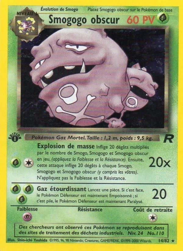 Carte Pokémon Smogogo obscur 14/82 de l'extension Team Rocket