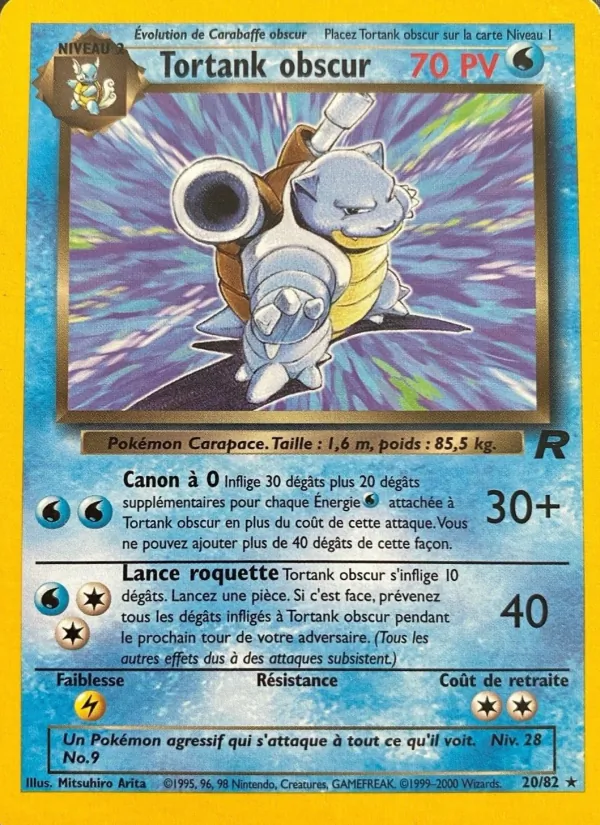 Carte Pokémon Tortank obscur 20/82 de l'extension Team Rocket