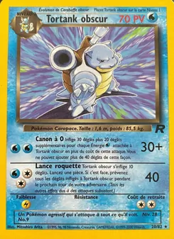 Carte Pokémon Tortank obscur 20 — Team Rocket