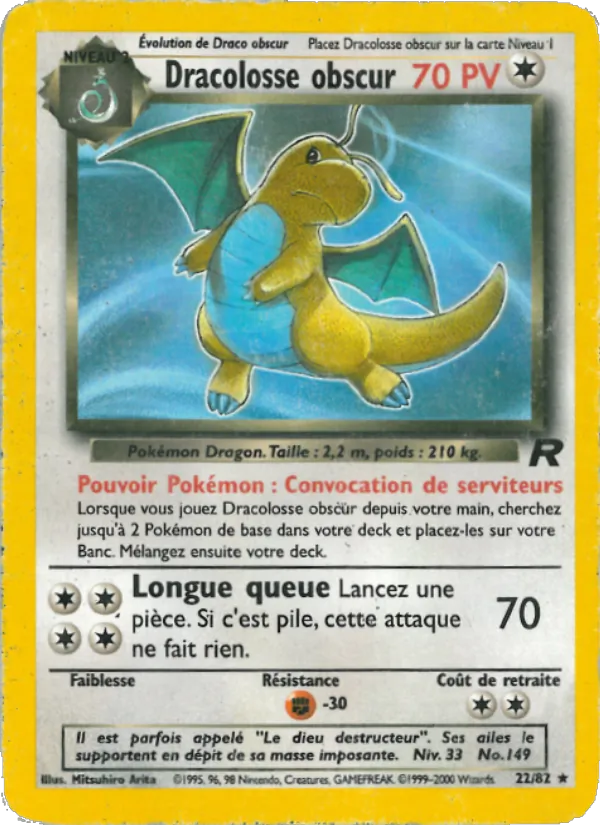 Carte Pokémon Dracolosse obscur 22/82 de l'extension Team Rocket