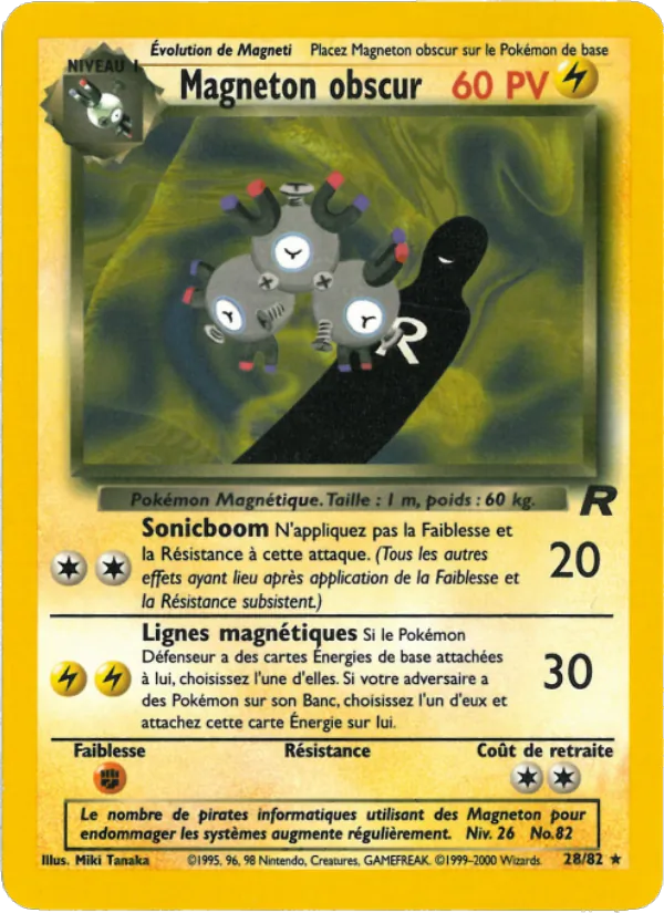 Carte Pokémon Magneton obscur 28/82 de l'extension Team Rocket