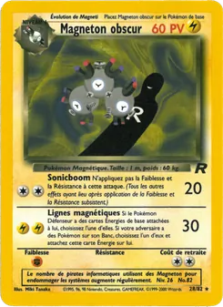 Carte Pokémon Magneton obscur 28 — Team Rocket