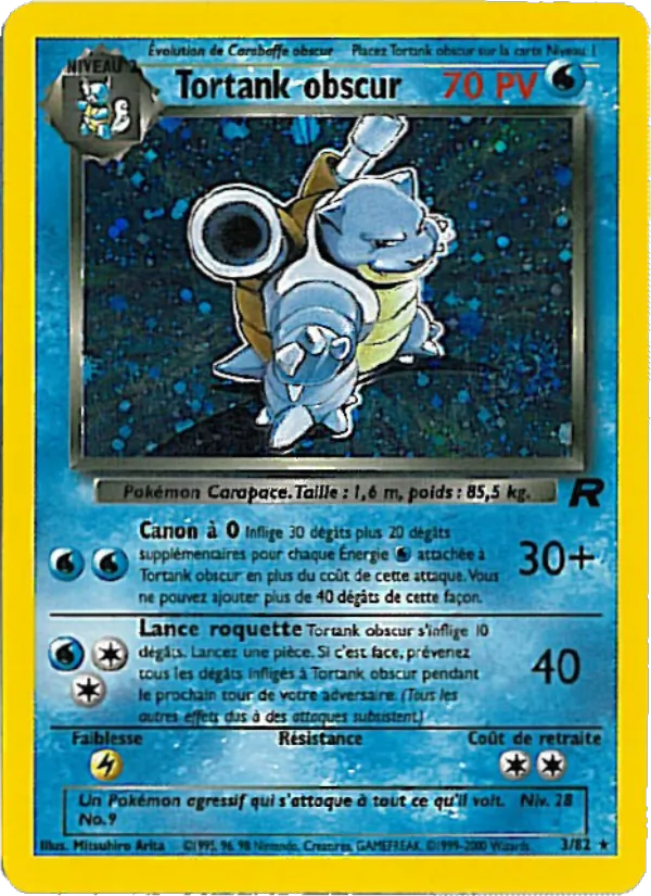 Carte Pokémon Tortank obscur 3/82 de l'extension Team Rocket