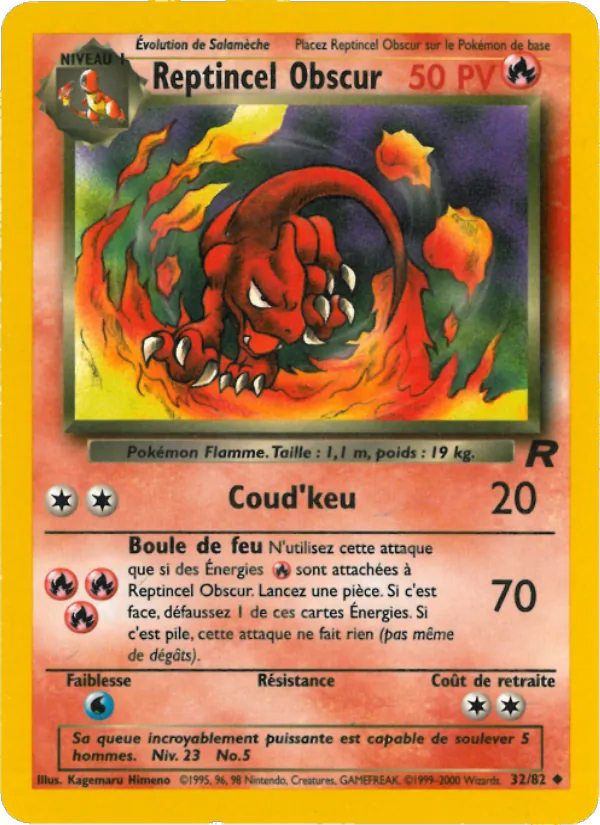 Carte Pokémon Reptincel Obscur 32/82 de l'extension Team Rocket