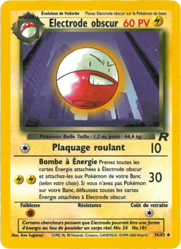 Carte Pokémon Electrode obscur 34/82 de l'extension Team Rocket