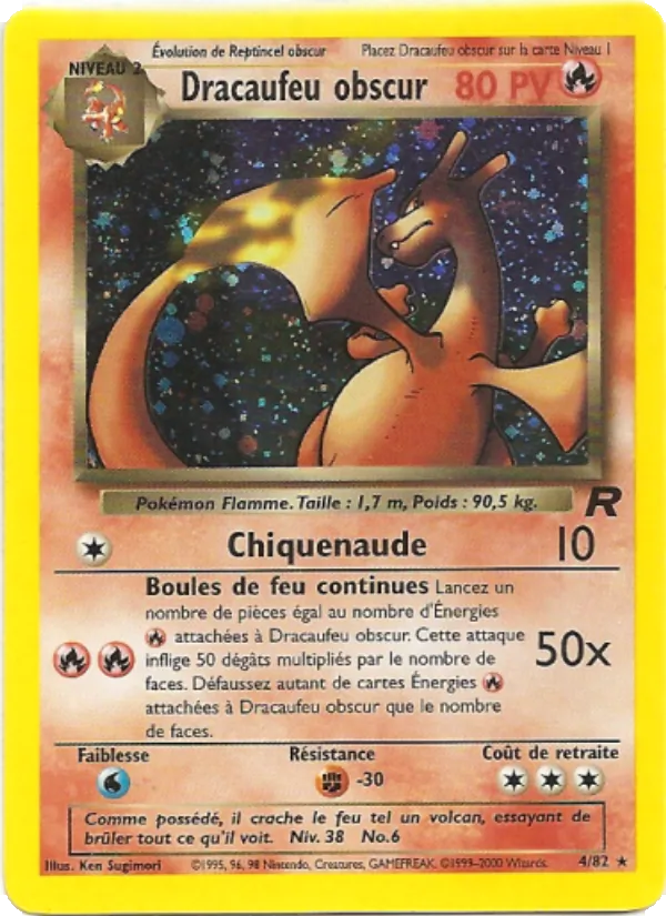 Carte Pokémon Dracaufeu obscur 4/82 de l'extension Team Rocket