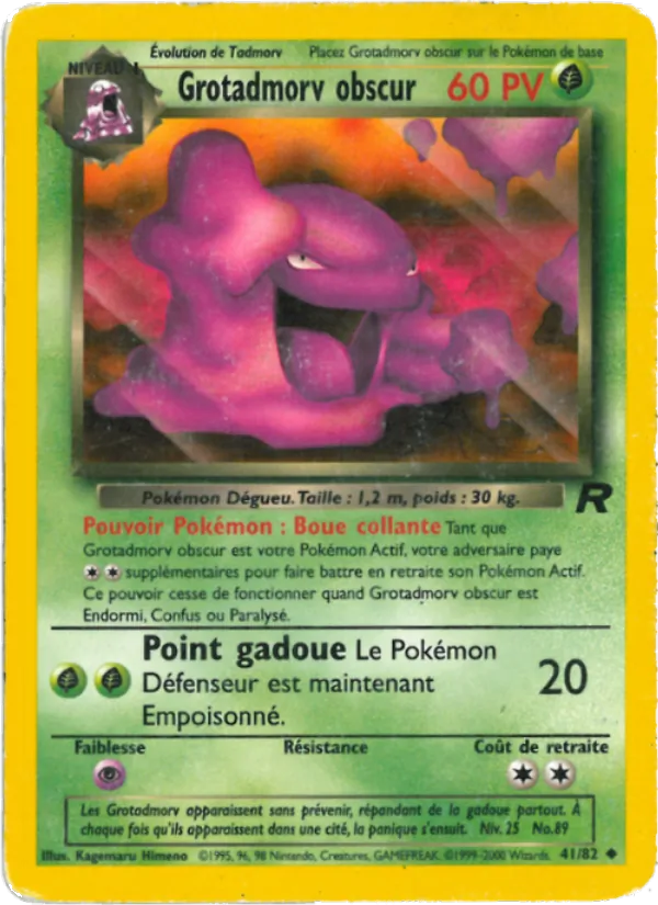 Carte Pokémon Grotadmorv obscur 41/82 de l'extension Team Rocket