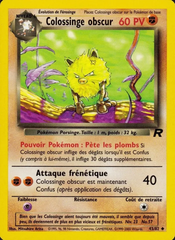 Carte Pokémon Colossinge obscur 43/82 de l'extension Team Rocket