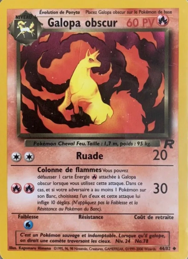 Carte Pokémon Galopa obscur 44/82 de l'extension Team Rocket