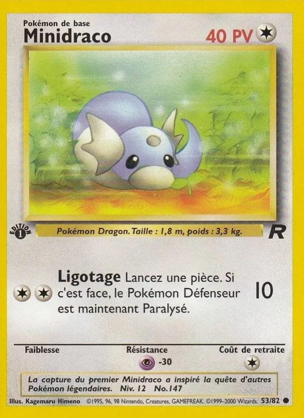 Carte Pokémon Minidraco 53/82 de l'extension Team Rocket