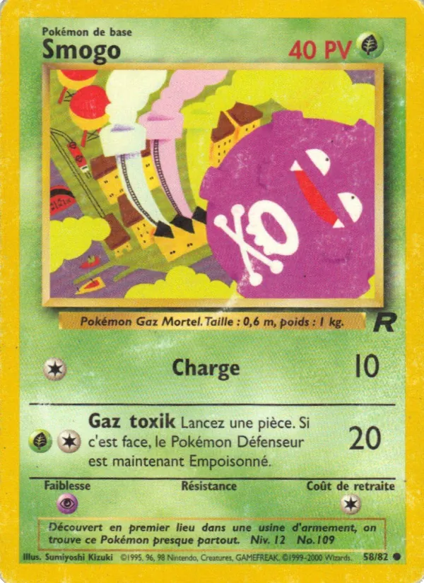 Carte Pokémon Smogo 58/82 de l'extension Team Rocket