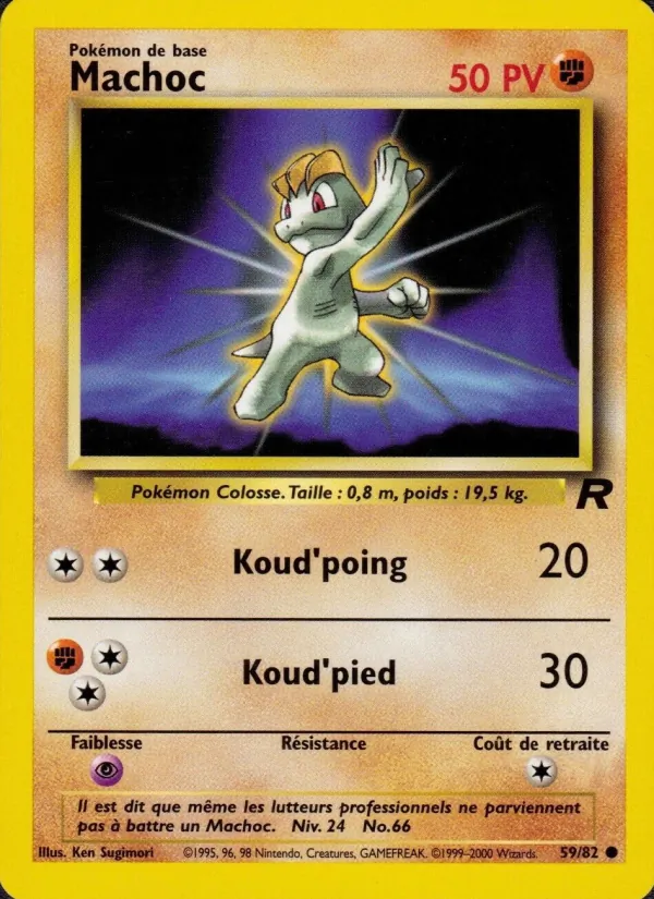 Carte Pokémon Machoc 59/82 de l'extension Team Rocket