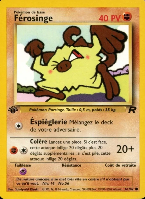 Carte Pokémon Férosinge 61/82 de l'extension Team Rocket