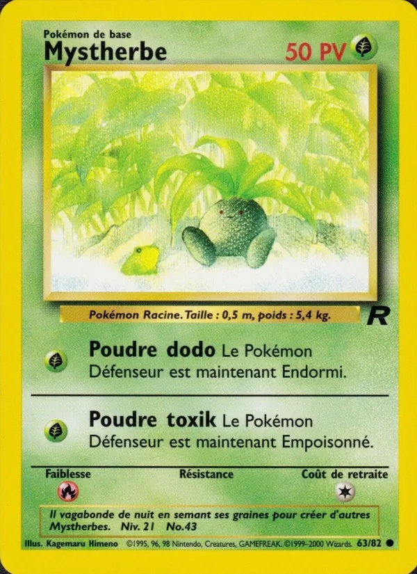 Carte Pokémon Mystherbe 63/82 de l'extension Team Rocket