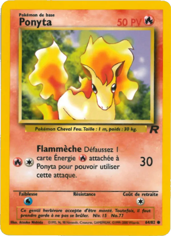 Carte Pokémon Ponyta 64/82 de l'extension Team Rocket