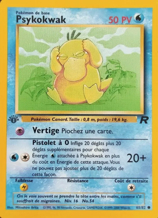 Carte Pokémon Psykokwak 65/82 de l'extension Team Rocket