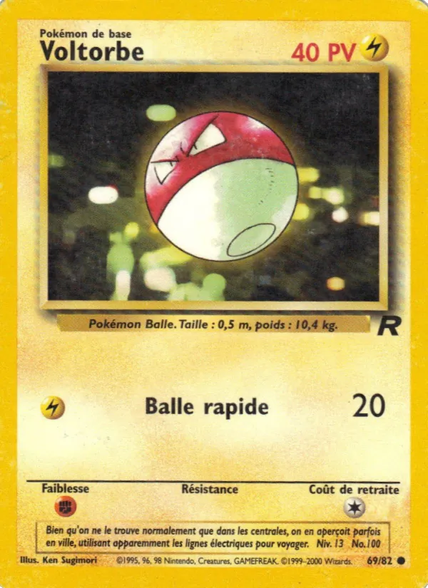 Carte Pokémon Voltorbe 69/82 de l'extension Team Rocket