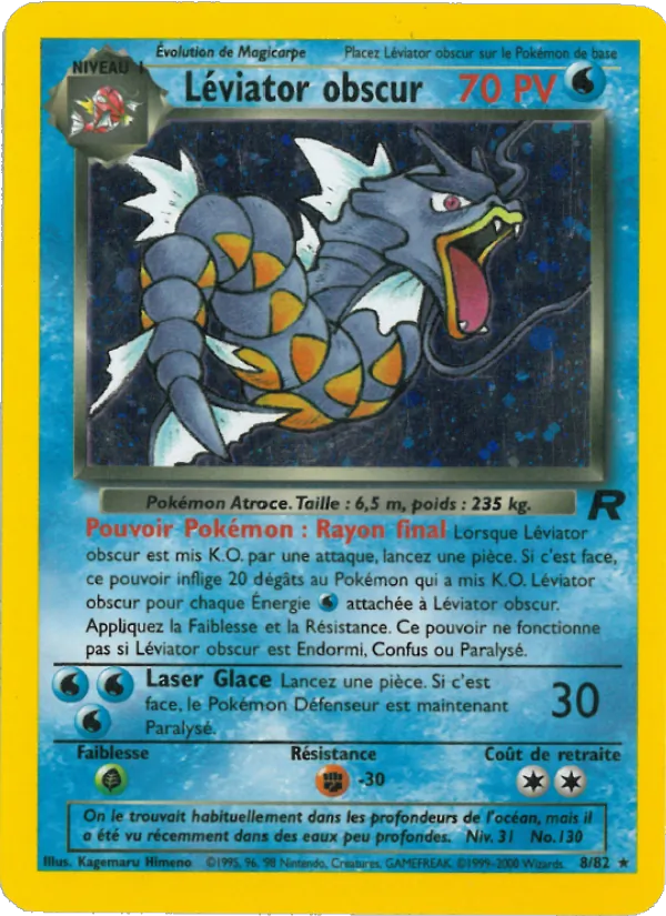 Carte Pokémon Léviator obscur 8/82 de l'extension Team Rocket