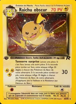 Carte Pokémon Raichu obscur 83 — Team Rocket