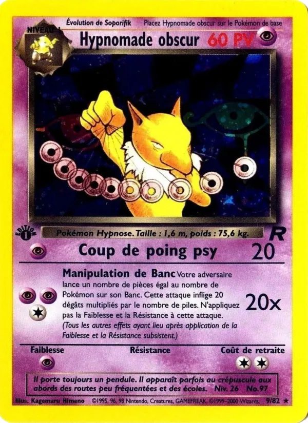 Carte Pokémon Hypnomade obscur 9/82 de l'extension Team Rocket