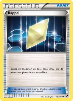 Carte Pokémon Rappel 102