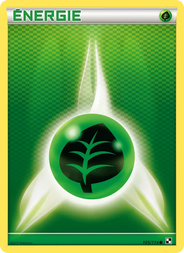 Carte Pokémon Énergie Plante 105/114 de l'extension Noir & Blanc