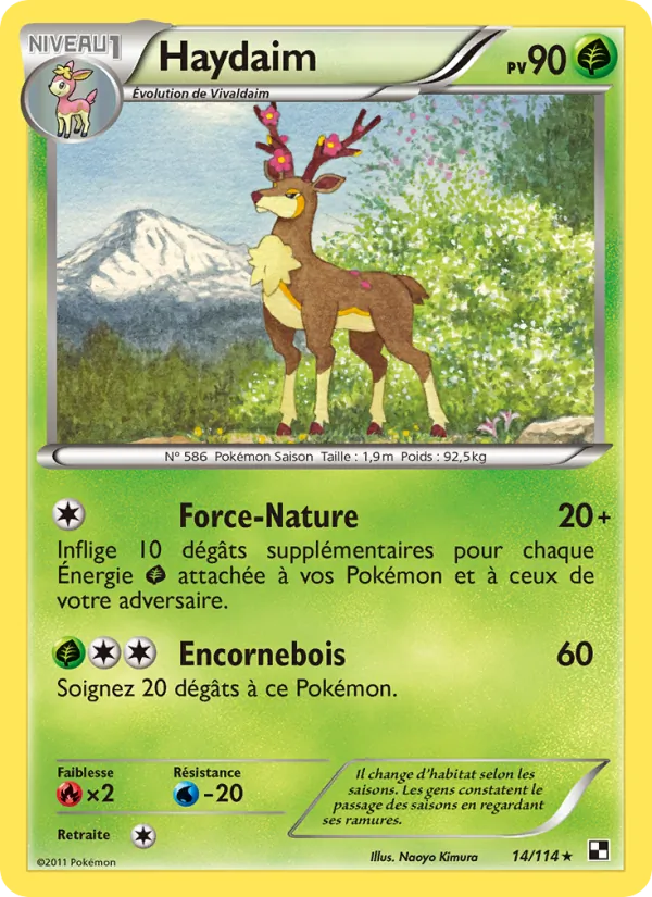 Carte Pokémon Haydaim 14/114 de l'extension Noir & Blanc