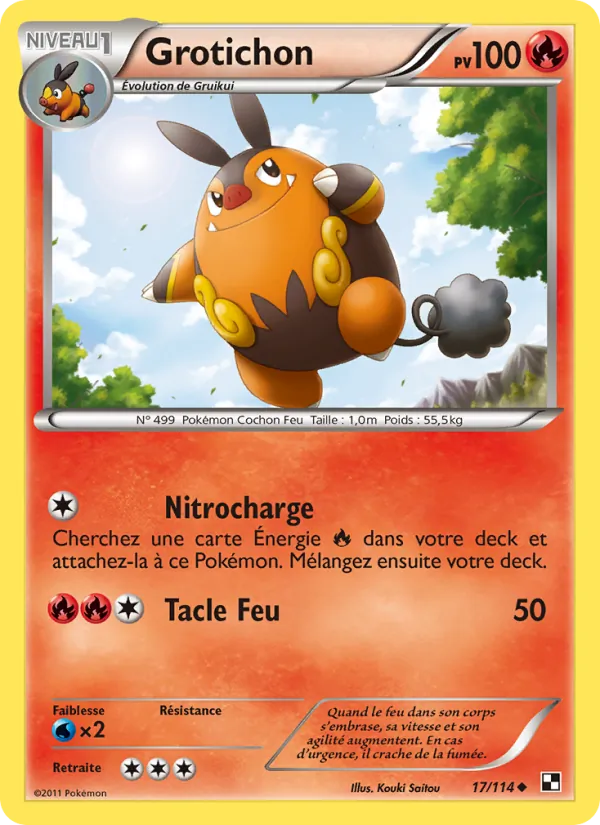 Carte Pokémon Grotichon 17/114 de l'extension Noir & Blanc