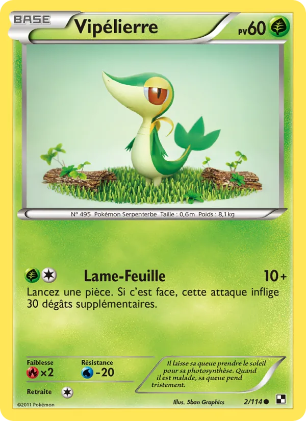 Carte Pokémon Vipélierre 2/114 de l'extension Noir & Blanc