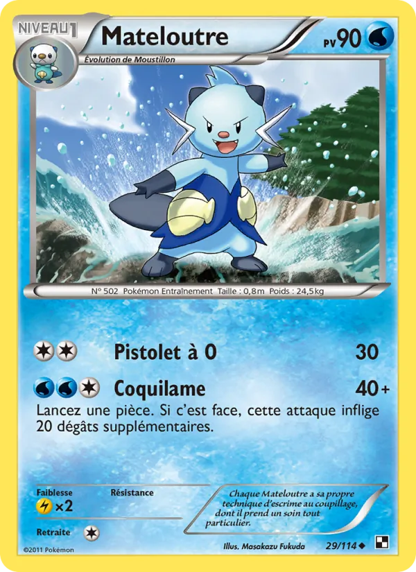 Carte Pokémon Mateloutre 29/114 de l'extension Noir & Blanc