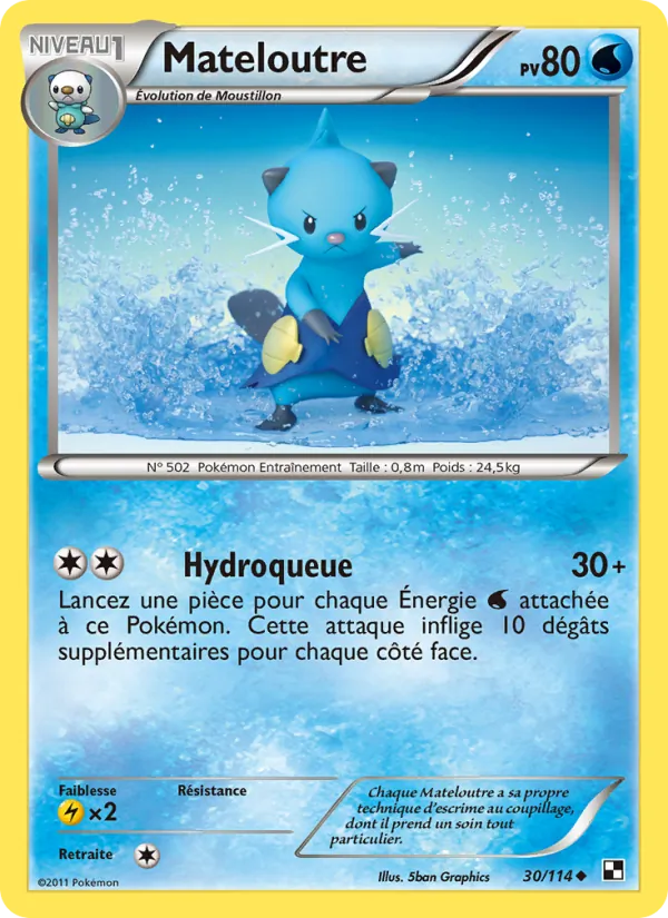 Carte Pokémon Mateloutre 30/114 de l'extension Noir & Blanc