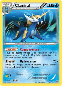 Carte Pokémon Clamiral 32