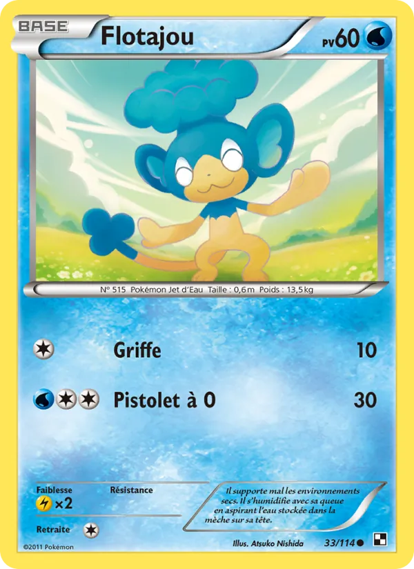 Carte Pokémon Flotajou 33/114 de l'extension Noir & Blanc