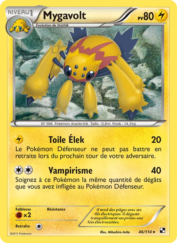 Carte Pokémon Mygavolt 46/114 de l'extension Noir & Blanc