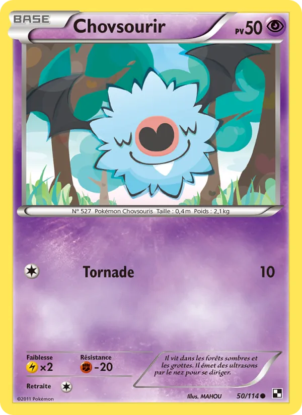 Carte Pokémon Chovsourir 50/114 de l'extension Noir & Blanc