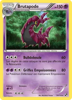 Carte Pokémon Brutapode 54 — Noir & Blanc