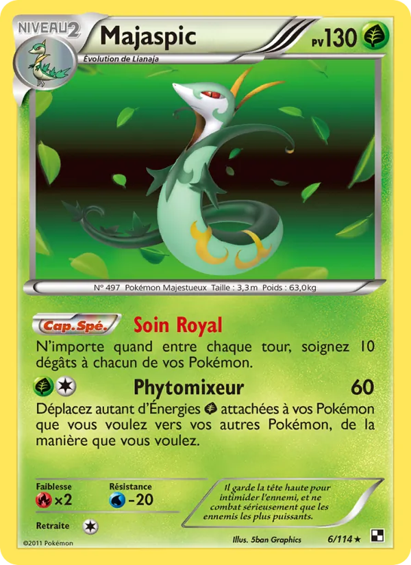 Carte Pokémon Majaspic 6/114 de l'extension Noir & Blanc