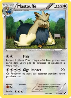Carte Pokémon Mastouffe 83