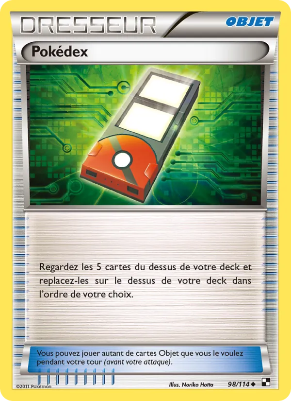 Carte Pokémon Pokédex 98/114 de l'extension Noir & Blanc
