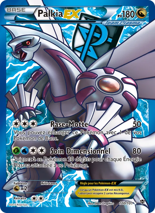 Carte Pokémon Palkia EX 100/101 de l'extension Explosion Plasma