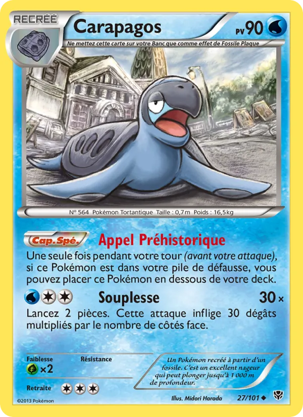 Carte Pokémon Carapagos 27/101 de l'extension Explosion Plasma