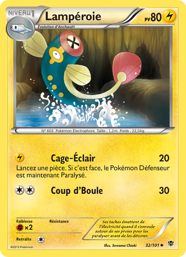 Carte Pokémon Lampéroie 32/101 de l'extension Explosion Plasma
