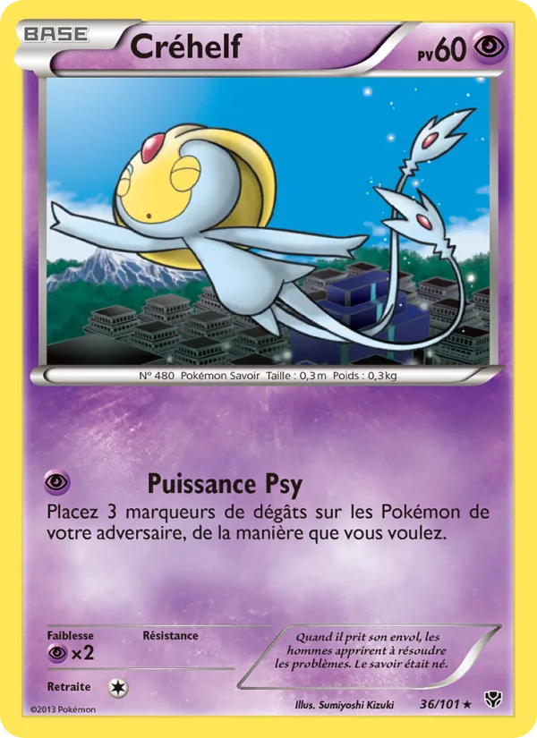 Carte Pokémon Créhelf 36/101 de l'extension Explosion Plasma