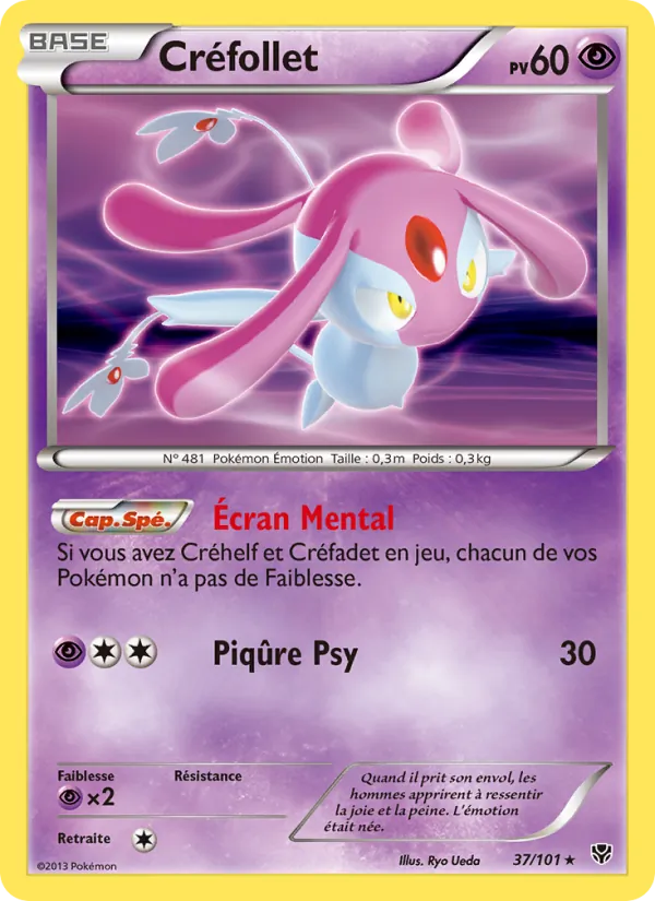 Carte Pokémon Créfollet 37/101 de l'extension Explosion Plasma