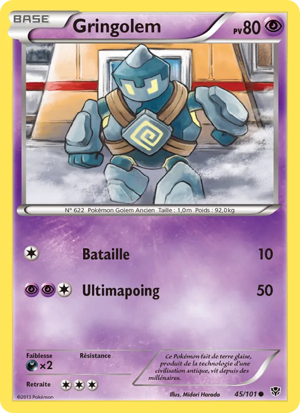 Carte Pokémon Gringolem 45/101 de l'extension Explosion Plasma